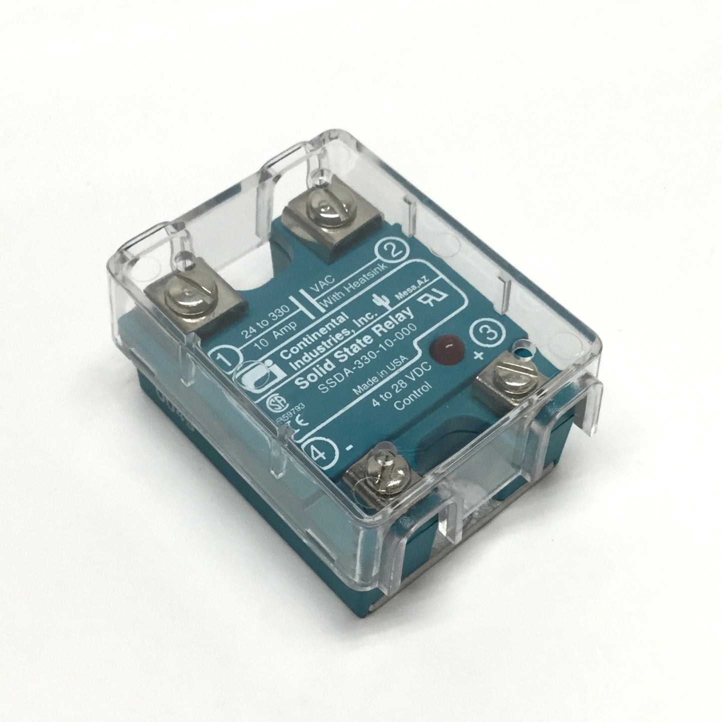 Used Continental SSDA-330-10-000 Solid State Relay 10A SSR 330VAC Rating 4-28VDC Coil