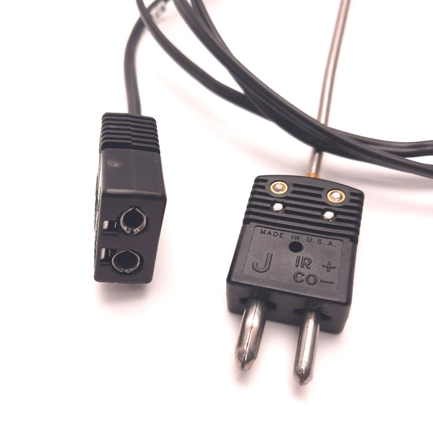 Used Omega TRP-J-60 Type J Thermocouple 12" Probe, 5Ft Leads, Standard Plug, Uncapped