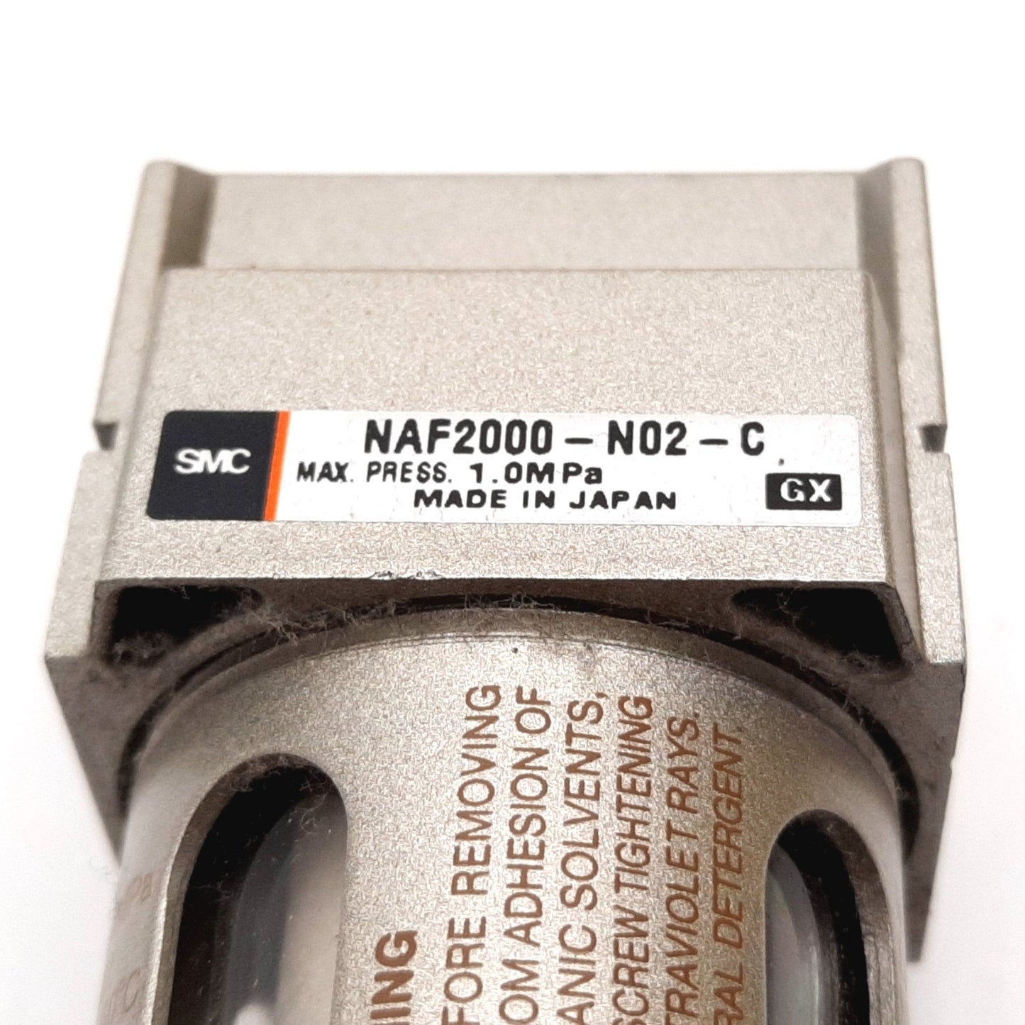 Used SMC NAF2000-N02-C Pneumatic Filter, Pressure: 1.0MPa Max, Ports: 1/4" NPT