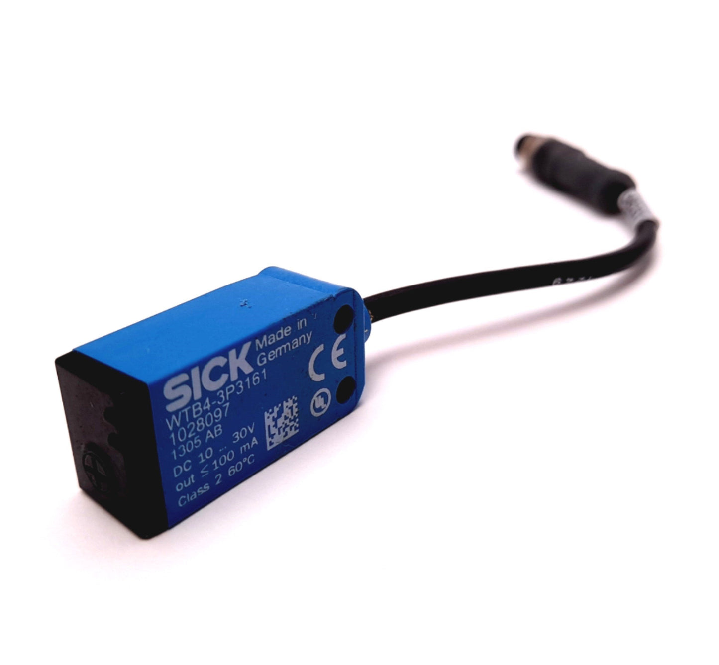 Used Sick WTB4-3P3161 Mini Photoelectric Sensor 10-30VDC PNP, Range 15-150mm M8 3 Pin