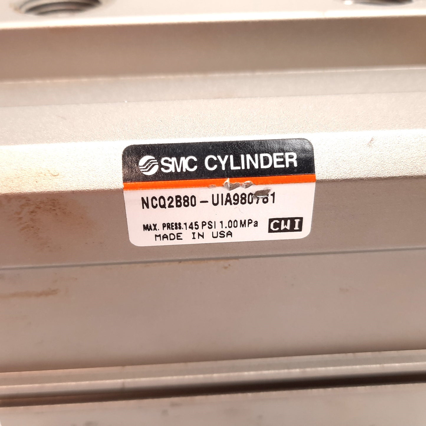 Used SMC NCQ2B80-UIA980781 Compact Cylinder, Bore: 80mm, Stroke: 25mm, 3/8" NPT