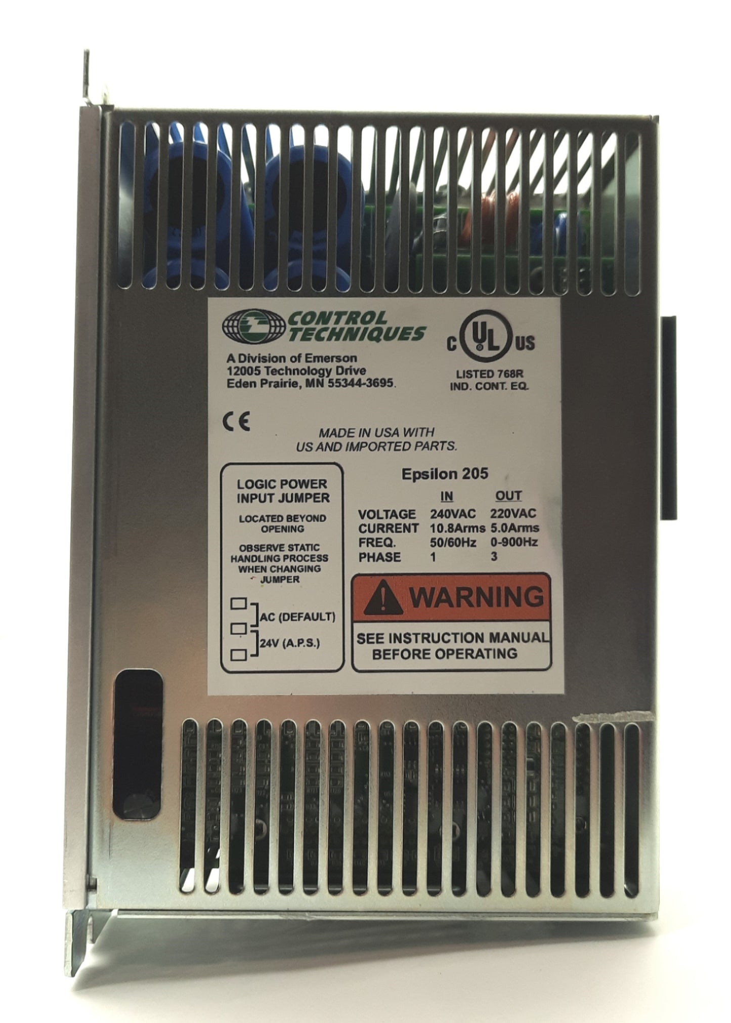 Used Control Techniques EI-205-00-0C7 AC Servo Drive In: 1PH 240V Out: 3PH 220V 5.0A
