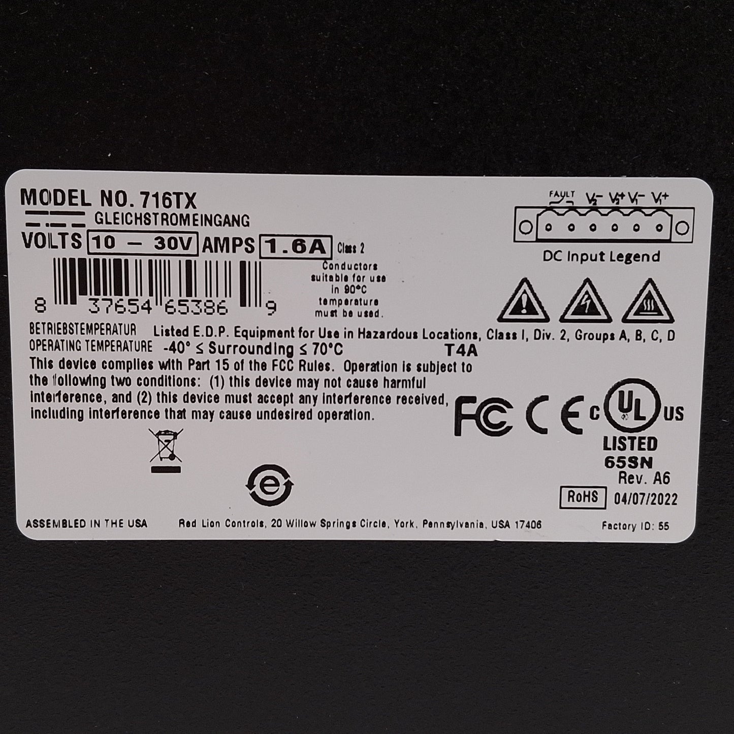 Used N-Tron 716TX Managed Industrial Ethernet Switch, 16-Port 10/100Mbps, 10-30VDC