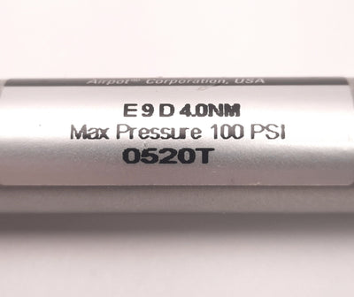 Used Airpel E9D4.0NM Anti-Stiction Cylinder 4" Stroke, 0.366" Bore, 100 Psi Max