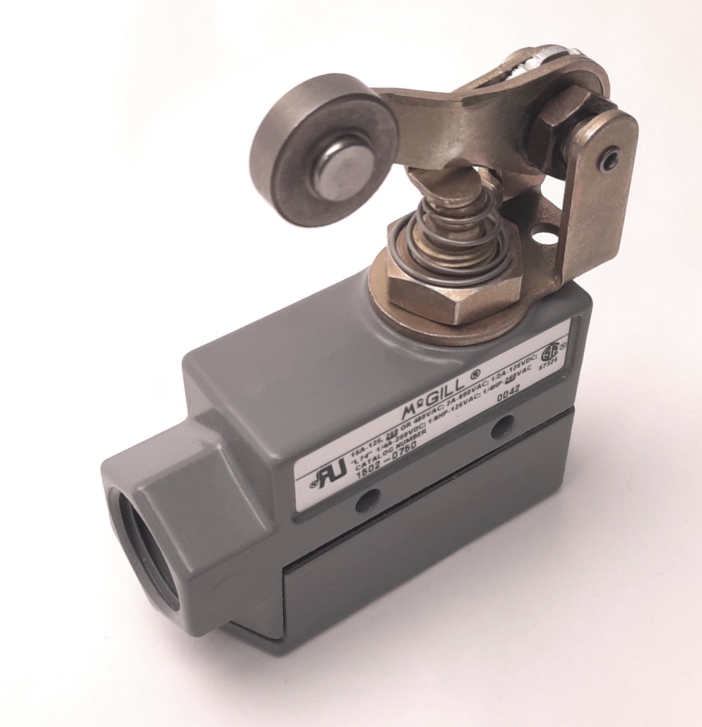 Used Mcgill 1502-0750 Roller Lever Switch 600v AC 250v DC, 2.5-6.68N , SPDT