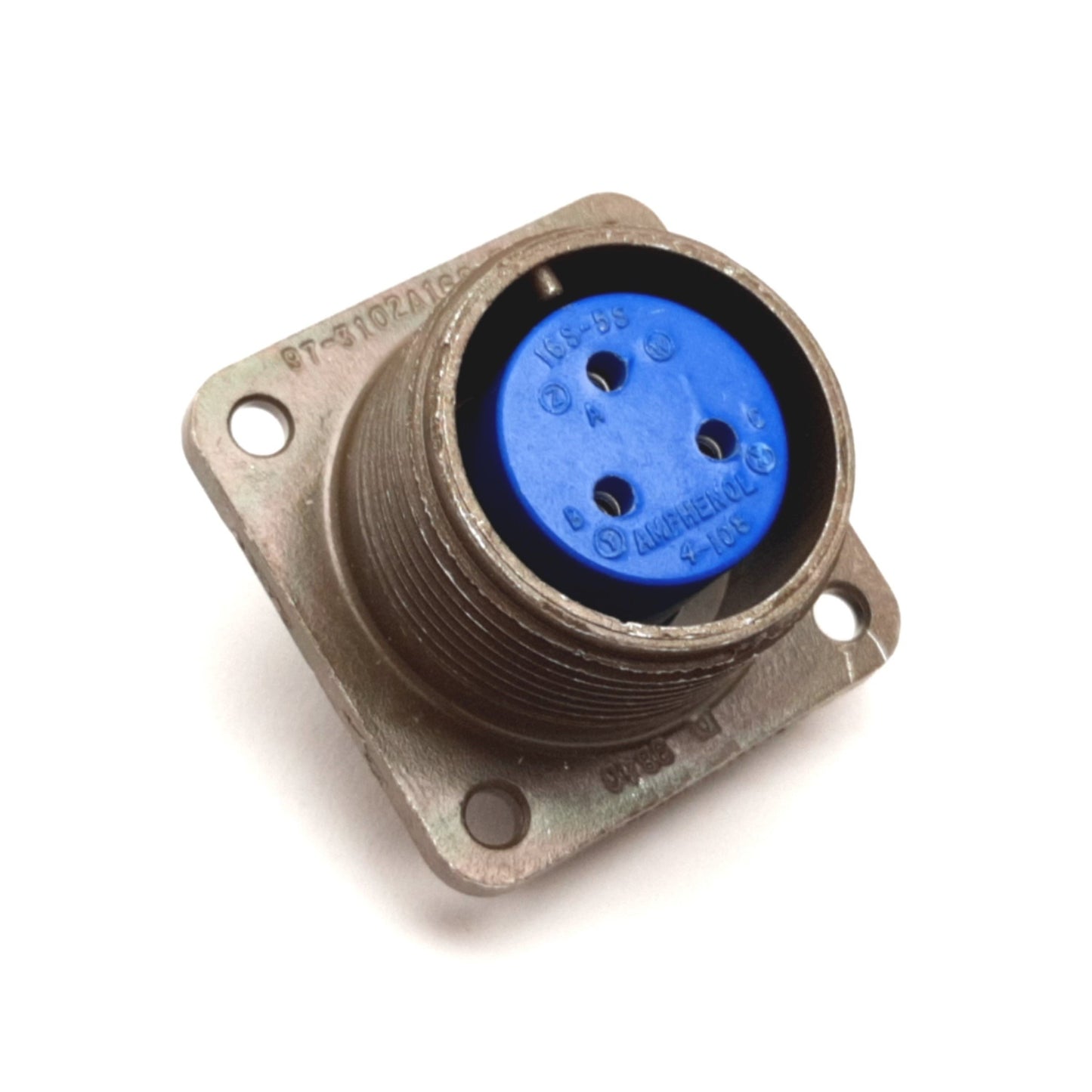Used Amphenol 97-3102A-16S-5S Panel Mount Connector, 3-Position Solder Type