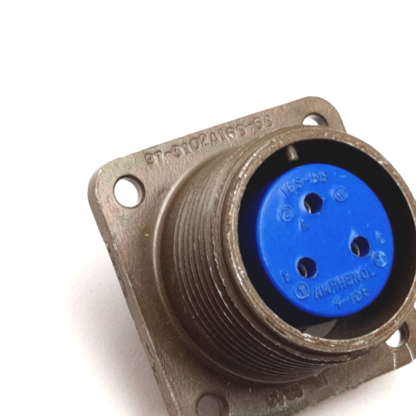 Used Amphenol 97-3102A-16S-5S Panel Mount Connector, 3-Position Solder Type