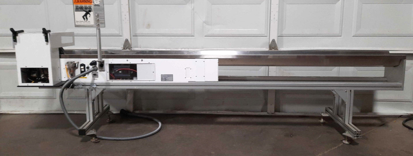 Used  SYNEO Accu-Feed 110 Center Pick Feeder 1Part/2sec 25"/sec 96" Material 120VAC