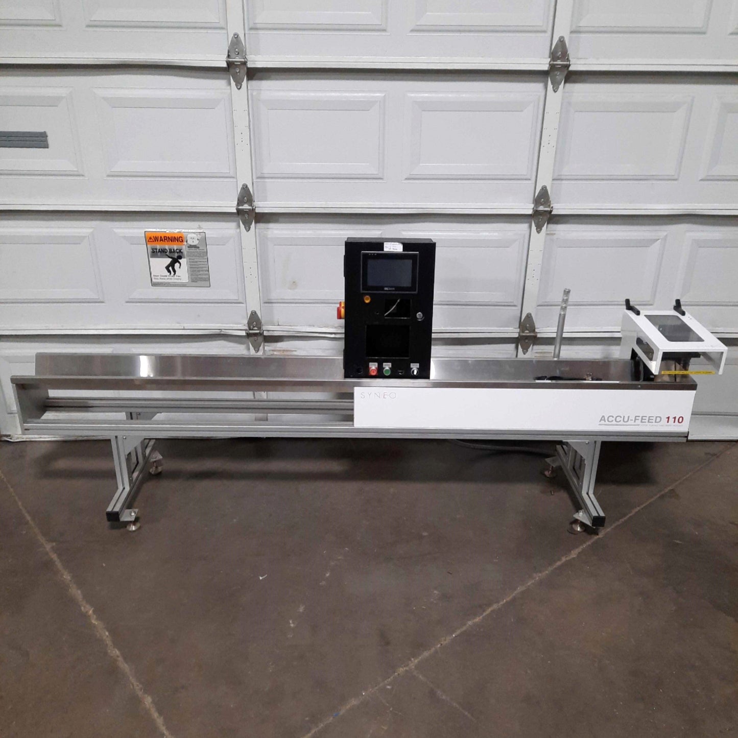 Used  SYNEO Accu-Feed 110 Center Pick Feeder 1Part/2sec 25"/sec 96" Material 120VAC