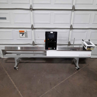 Used  SYNEO Accu-Feed 110 Center Pick Feeder 1Part/2sec 25"/sec 96" Material 120VAC