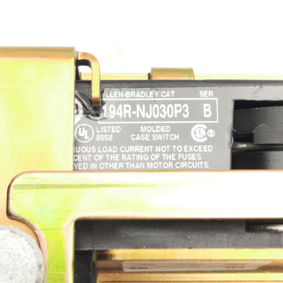 Used Allen Bradley 194R-NJ030P3 Ser B Disconnect Switch, 3-Pole, With Post & Handle