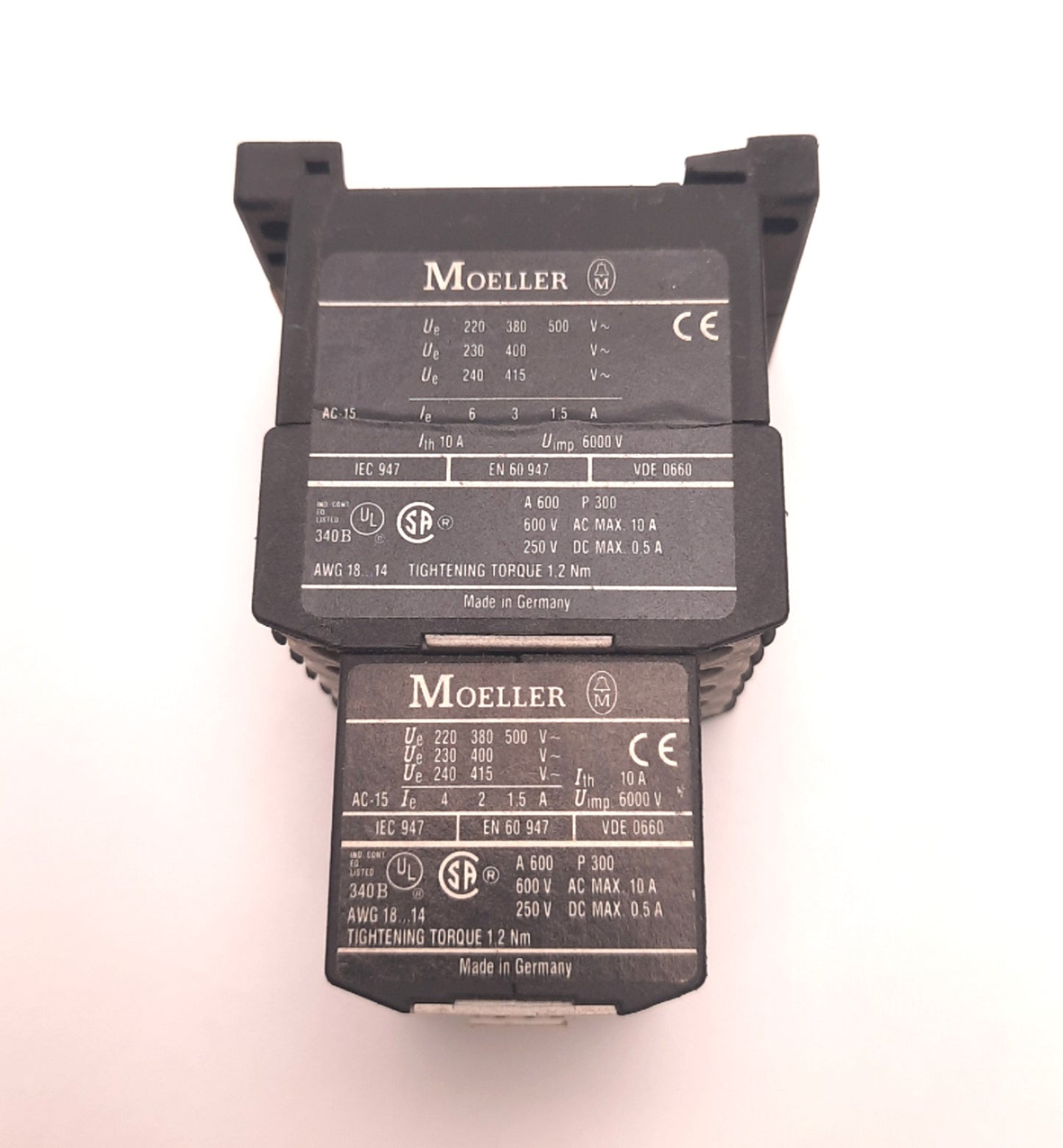 Used Moeller DILER-40-G Contactor W/ 22 Dil-E Mini-Contact, 4PST-N.O. 24v DC Coil