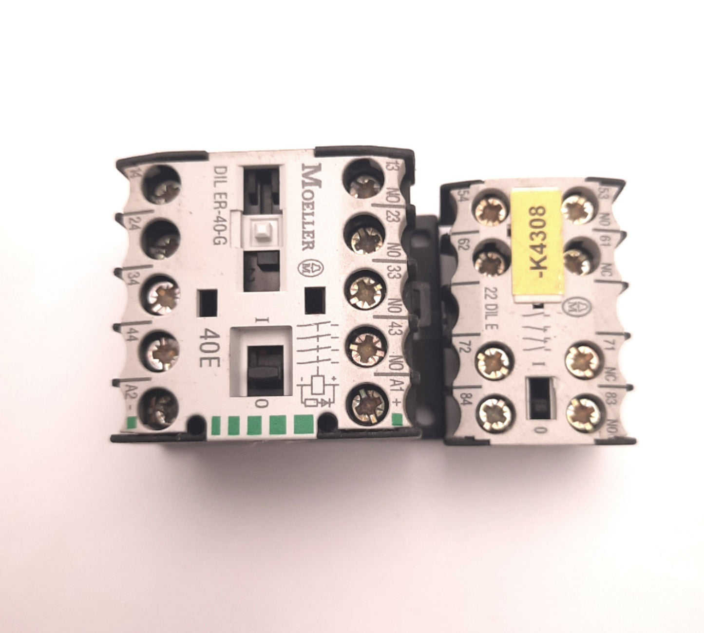 Used Moeller DILER-40-G Contactor W/ 22 Dil-E Mini-Contact, 4PST-N.O. 24v DC Coil