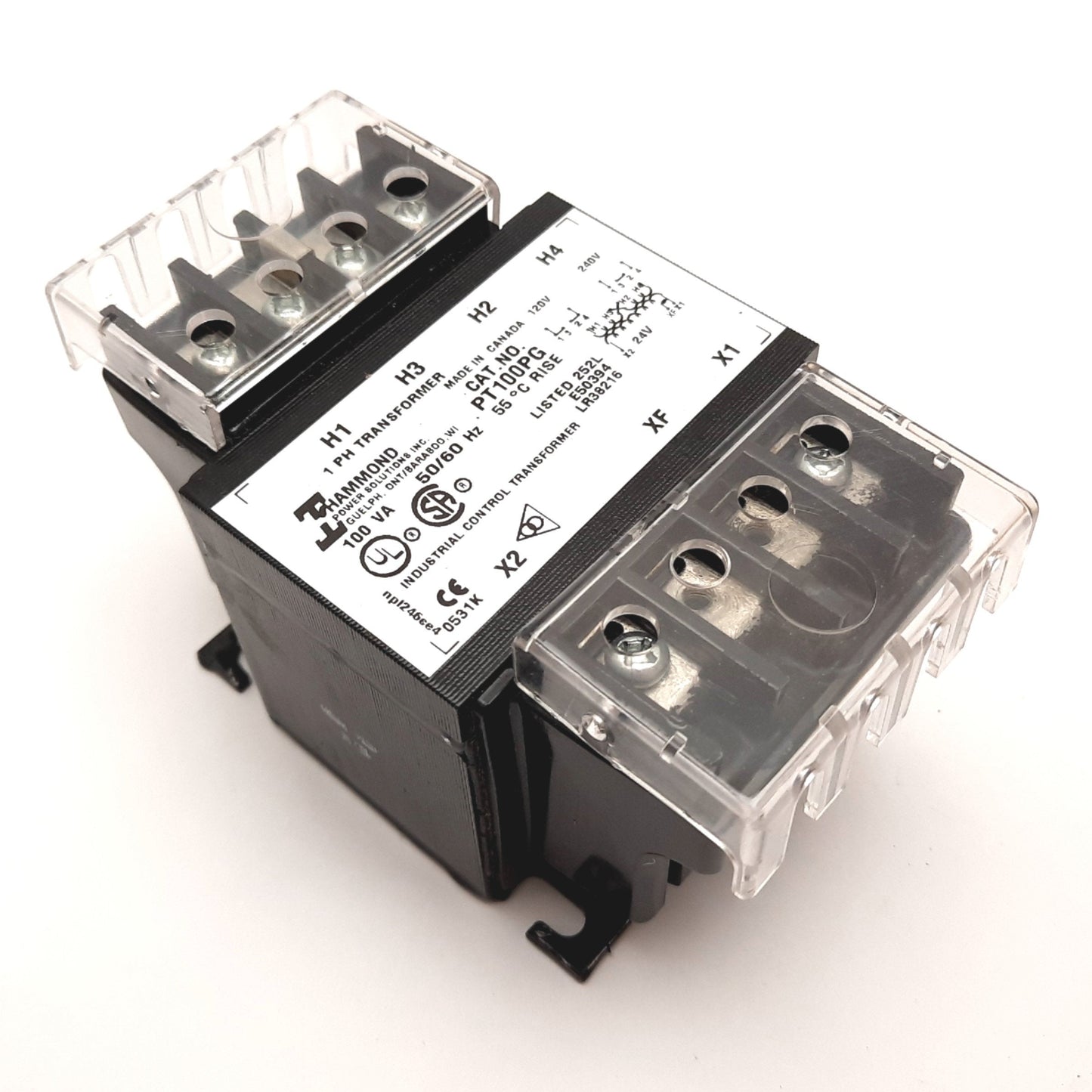 Used Hammond PT100PG Transformer, Primary: 120/240V, Secondary: 24V, 100VA 50/60Hz