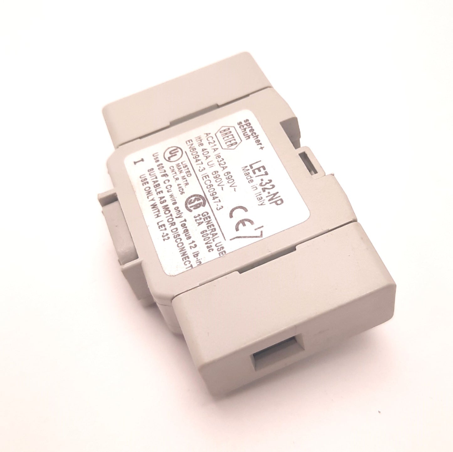 Used Sprecher & Schuh LE7-32-NP Auxiliary Contact For Use With LE-32