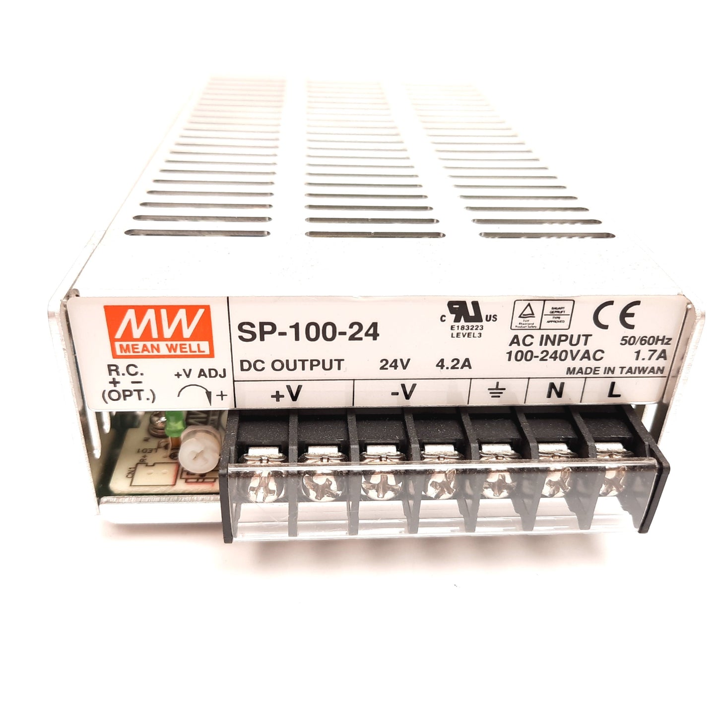 Used Mean Well SP-100-24 Power Supply 100-240VAC 1.7A Input, 24VDC 4.2A Output 100W