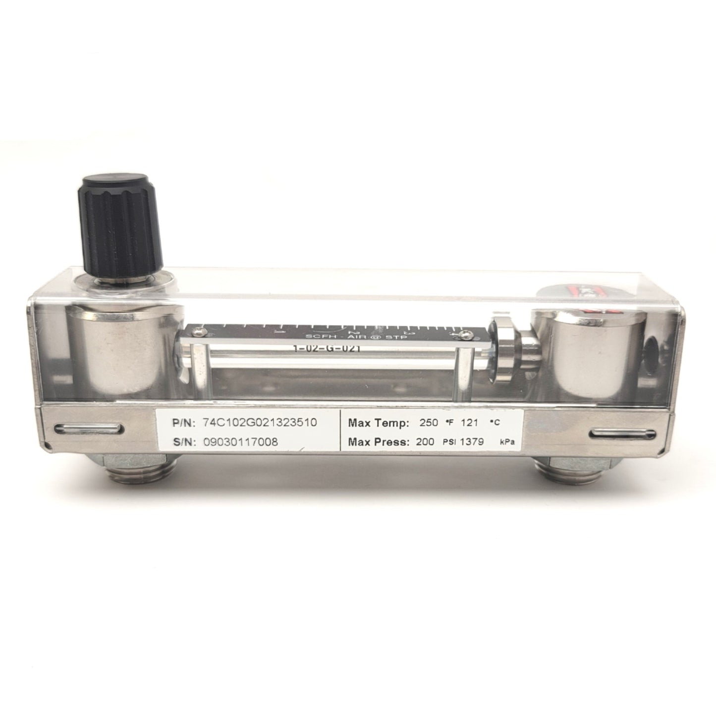 New – Open box King Instruments 74C102G021323510 Low Flow Glass Tube Rotameter, 0-0.42SCFH