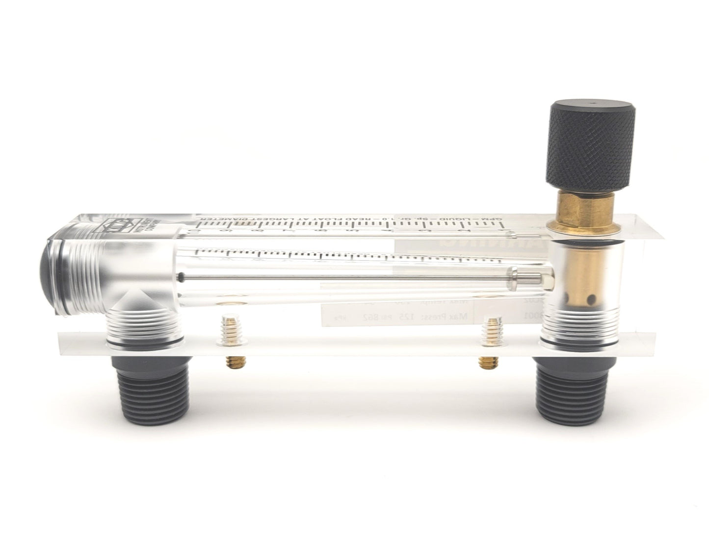 New King Instrument 75302113C02 Acrylic Tube Flowmeter With Valve, 0-1GPM, 1/4"NPT