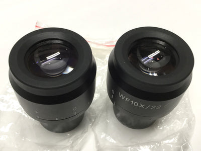 New – Open box Pair of Euromex WF10X/22mm Focusing Widefield Microscope Eyepieces 10X Mag Ø30mm