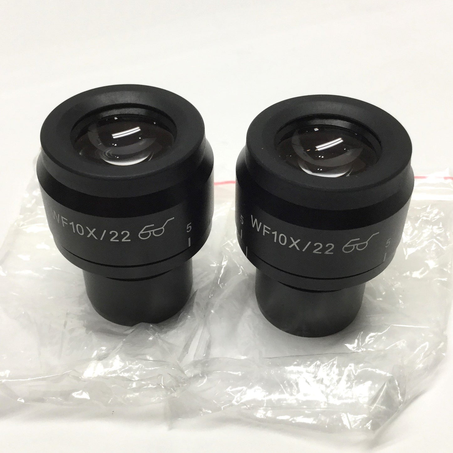 New – Open box Pair of Euromex WF10X/22mm Focusing Widefield Microscope Eyepieces 10X Mag Ø30mm