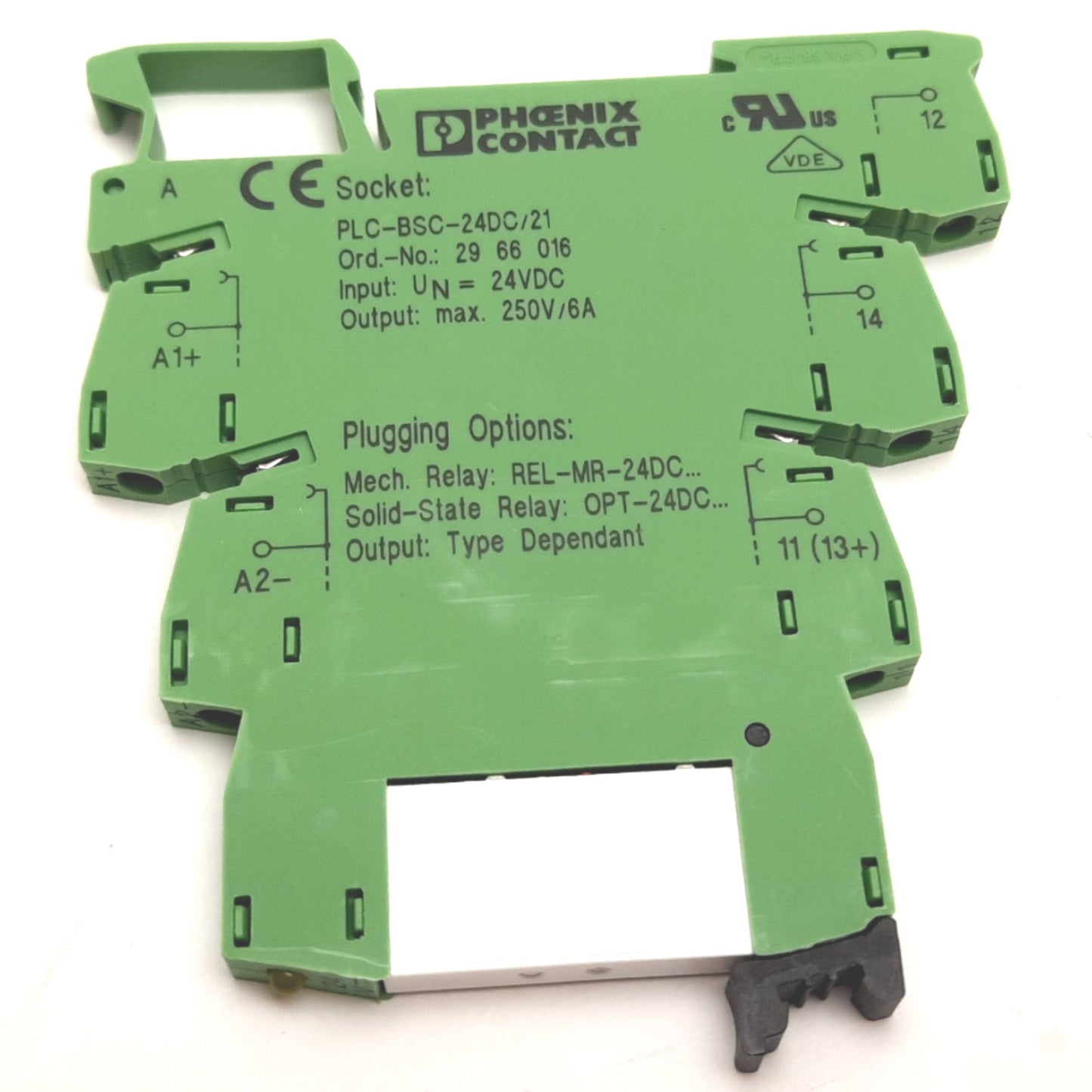 Used Lot of 2 Phoenix Contact 2961121 Solid-State Relay With PLC-BSC-24DC/21 Socket