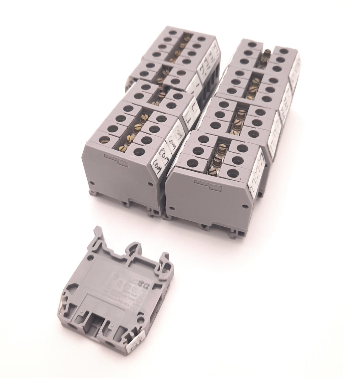 Used Lot of 25 Entrelec 5118 VDE M6/8 Terminal Block 50A @ 600v, 8mm Spacing