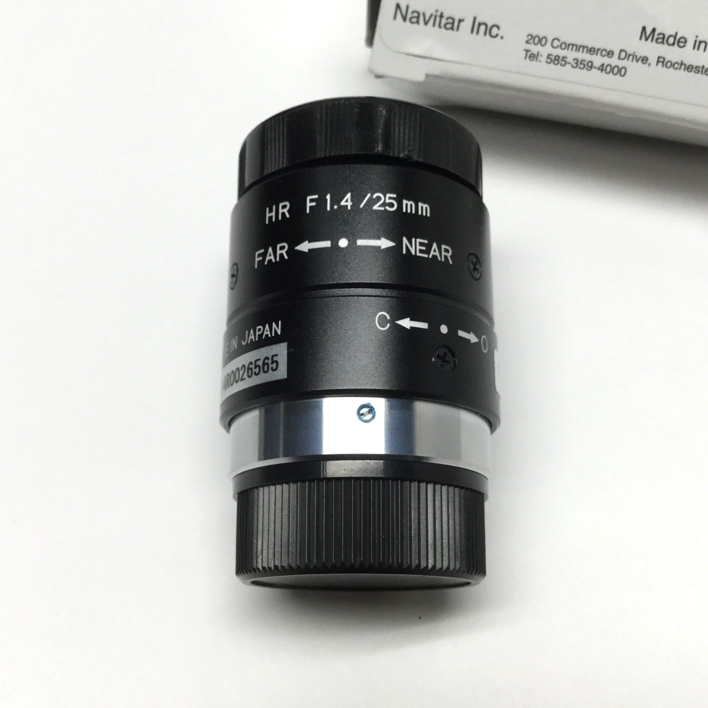 New – Open box Navitar NMV-25M23 Machine Vision 2/3" Format Camera Lens 25mm FL, f/1.4, C-Mount