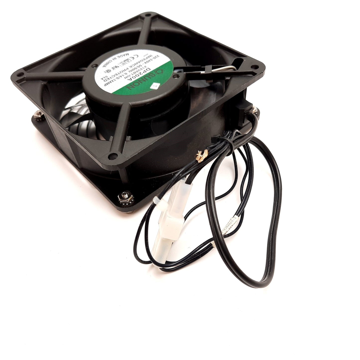Used Sunon DP200A 2123XBT.GN Axial Fan, 220-240VAC 50/60Hz 0.14/0.12A, 120x120x38mm