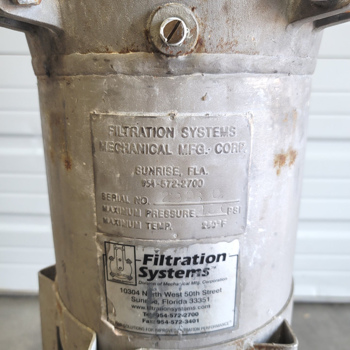 Used Filtration Systems CF-8M Over The Top 8" Basket Bag Filter Housing 2" In/Out