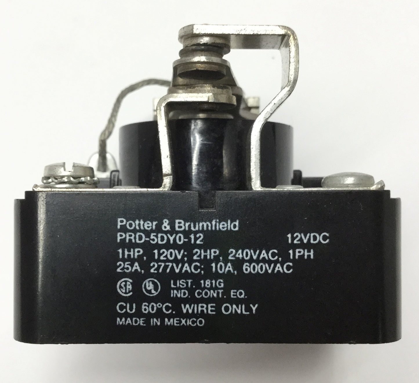 Used Potter & Brumfield PRD-5DY0-12 Power Relay 12VDC Coil, 25A / 600VAC Rating