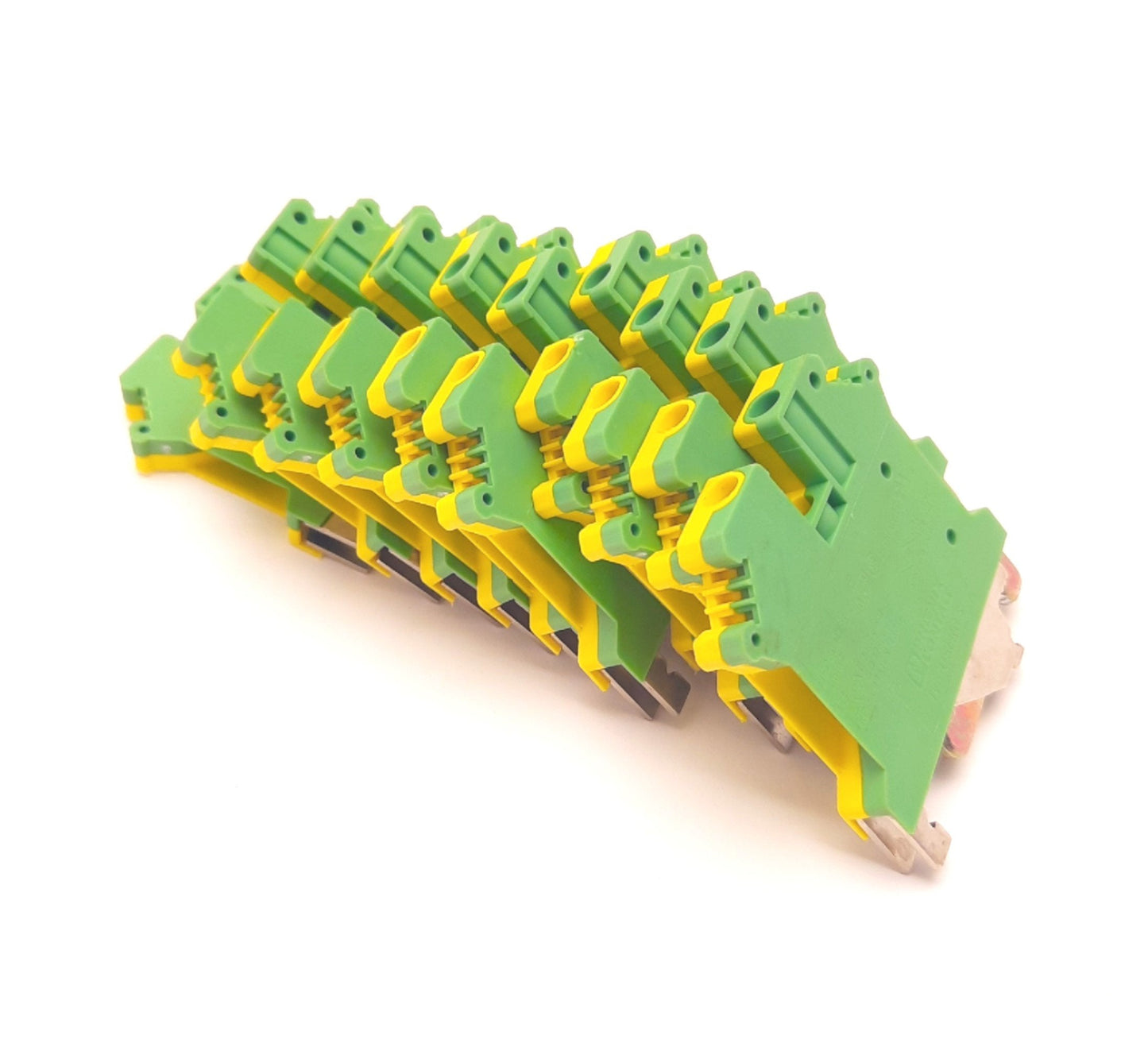 Used Lot of 10 Phoenix Contact USLKG 5 Earth Ground Terminal Blocks, 26-10AWG