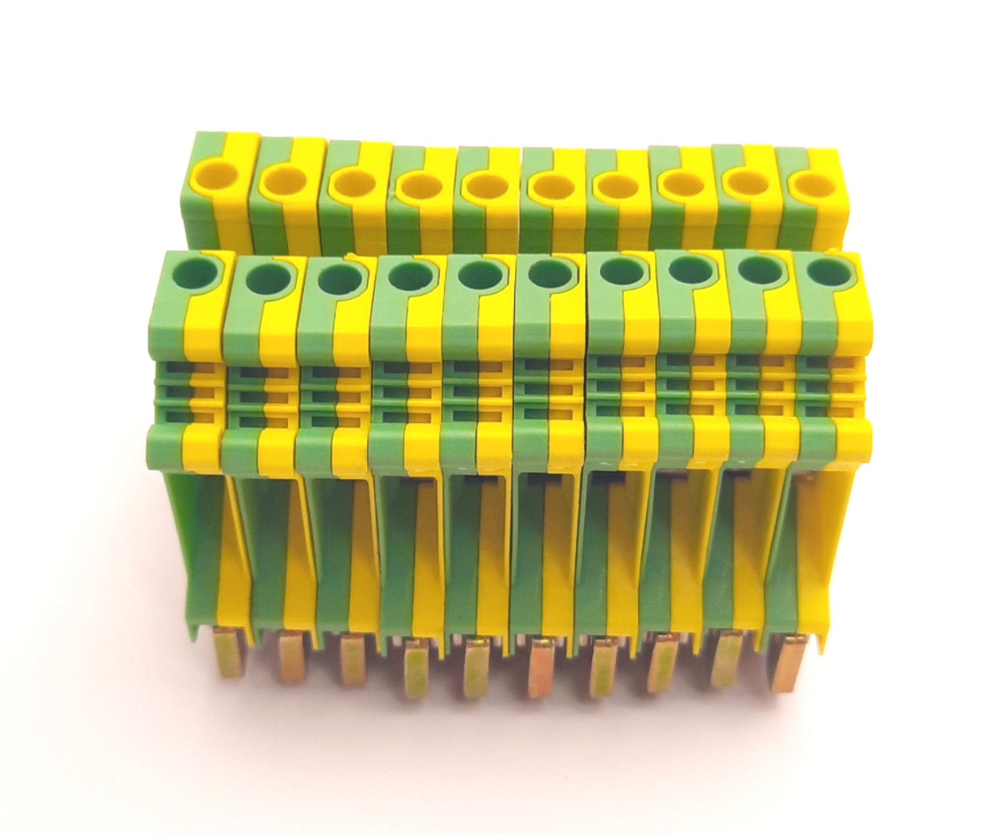 Used Lot of 10 Phoenix Contact USLKG 5 Earth Ground Terminal Blocks, 26-10AWG
