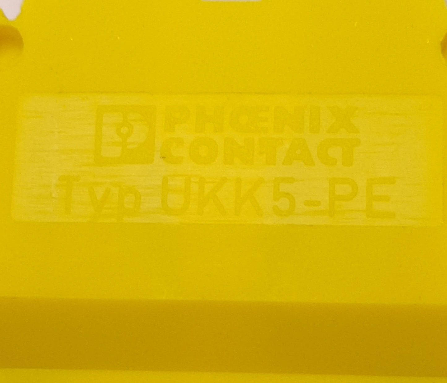 Used Lot of 16 Phoenix Contact UKK5-PE Ground Modular Terminal Block, 6kV, 6.2mm