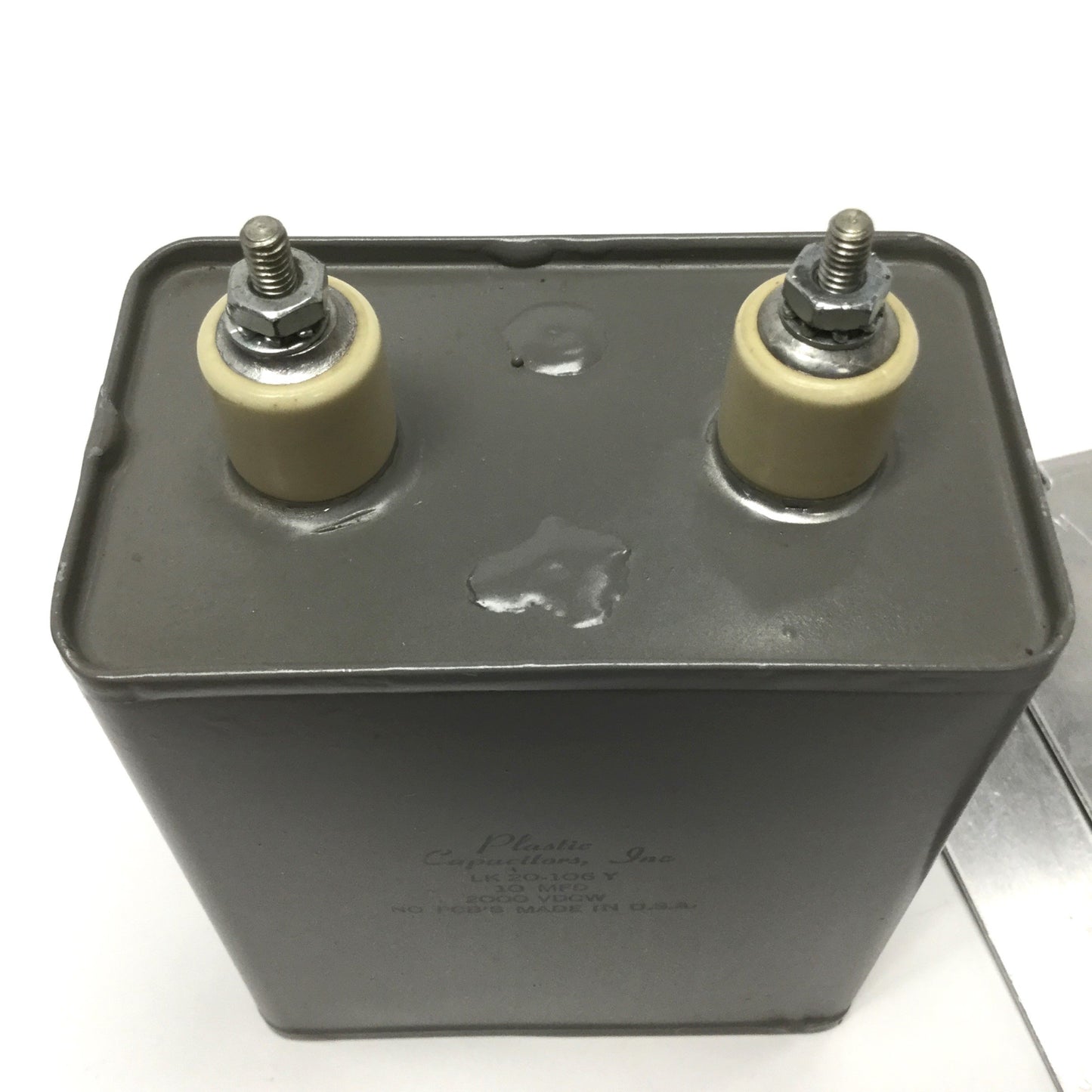Used Plastic Capacitors Inc LK20-106Y Polyester Dielectric Capacitor 10µF MFD 2000VDC