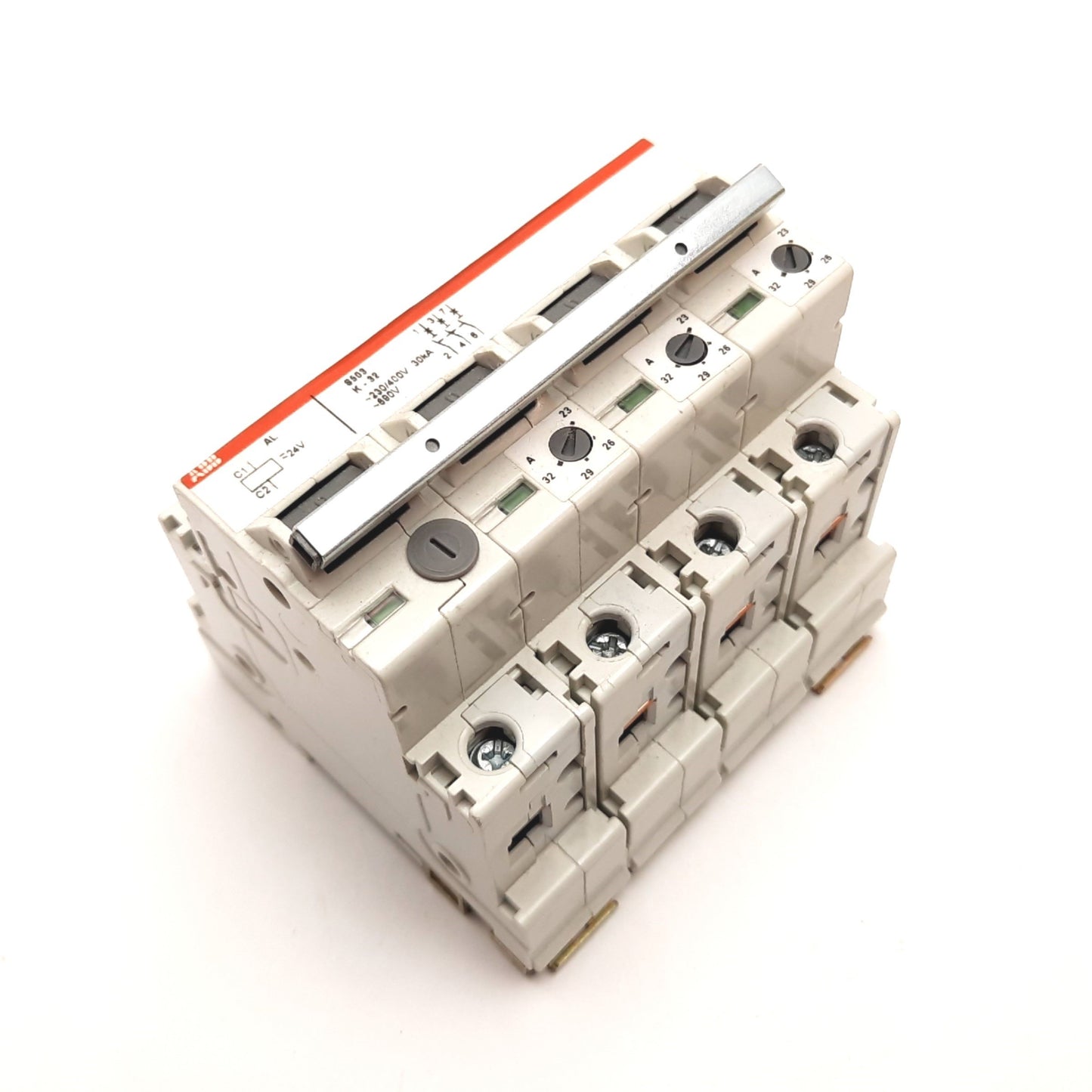 Used ABB S503-K32 Circuit Breaker, 3-Pole, Rating: 23A-32A, W/ AL Shunt Trip 24VAC/DC