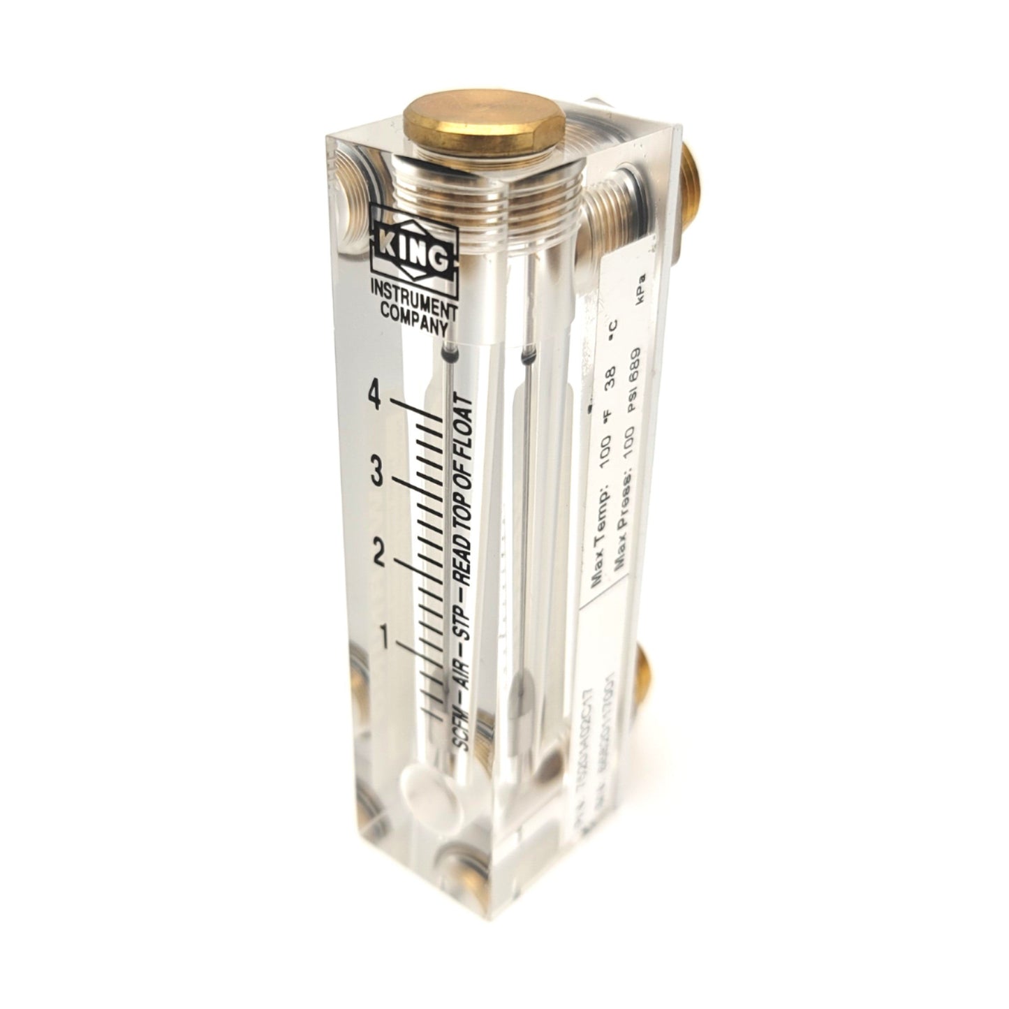 New King Instrument 75201102C17 Acrylic Tube Flowmeter, 0-4SCFM, 1/4"NPT