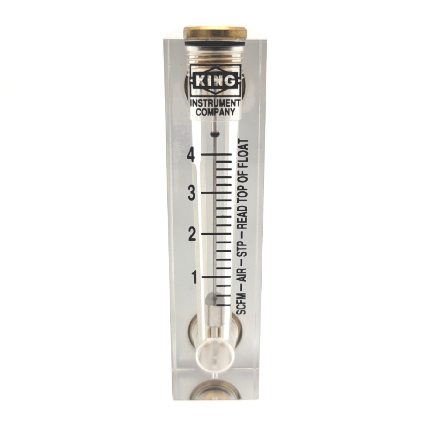 New King Instrument 75201102C17 Acrylic Tube Flowmeter, 0-4SCFM, 1/4"NPT