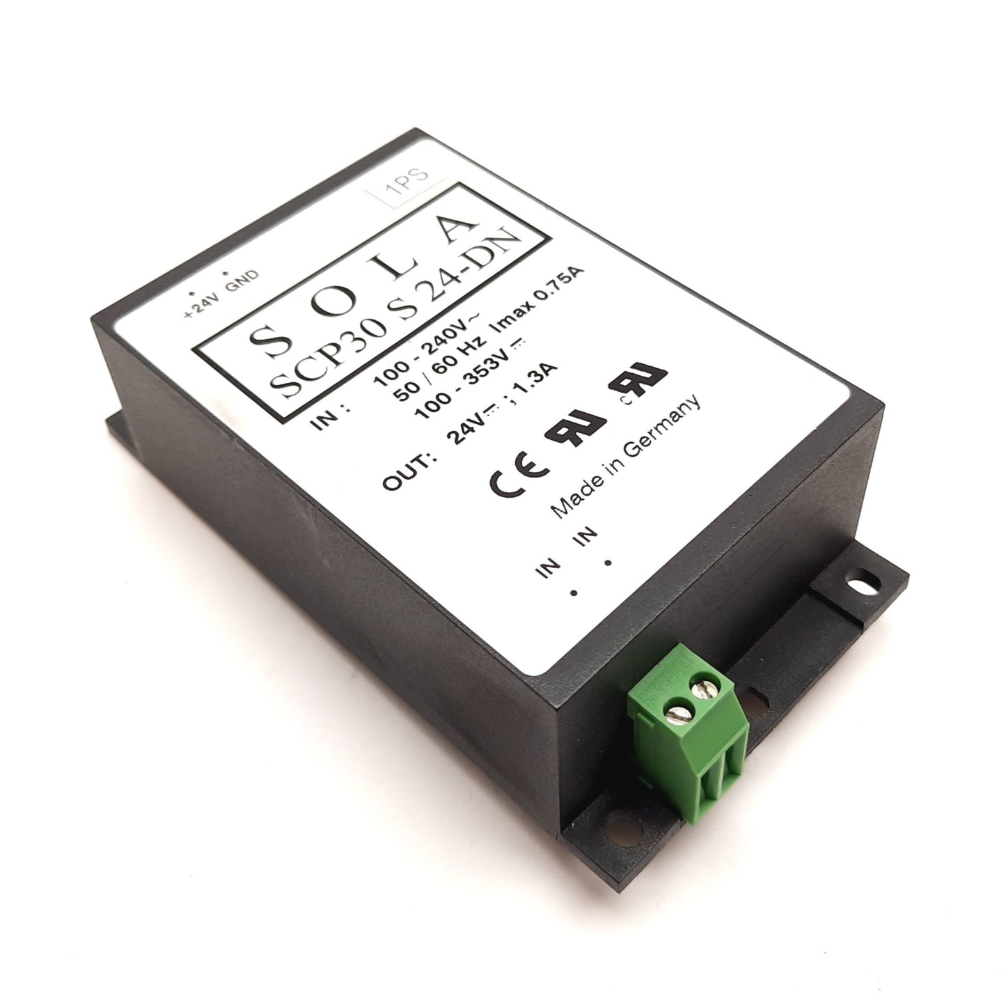Used Sola SCP30 S 24-DN Power Supply, Input 100-240VAC 100-353VDC, Output 24VDC 1.3A