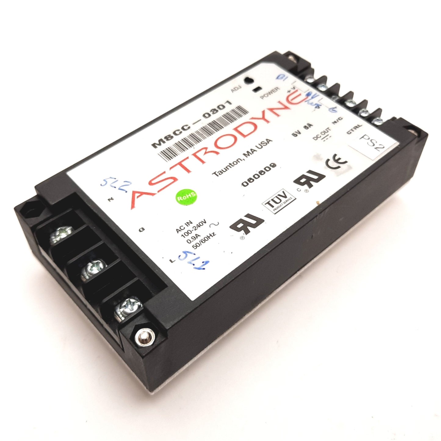 Used Astrodyne MSCC-0301 Power Supply, Inpu: 100-240VAC 50/60Hz 0.9A, Output: 5VDC 6A