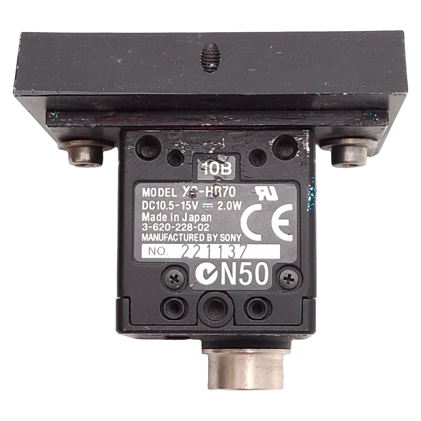 Used Sony XC-HR70 Machine Vision Camera 1024x768@29FPS 1/3" CCD B/W w/Custom Mount