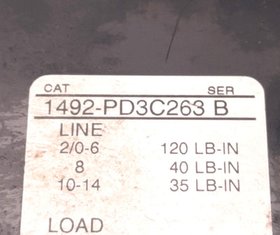 Used Allen-Bradley 1492-PD3C263 B Distribution Block 600V AC/DC 350A, 3-Pole 14-4 AWG
