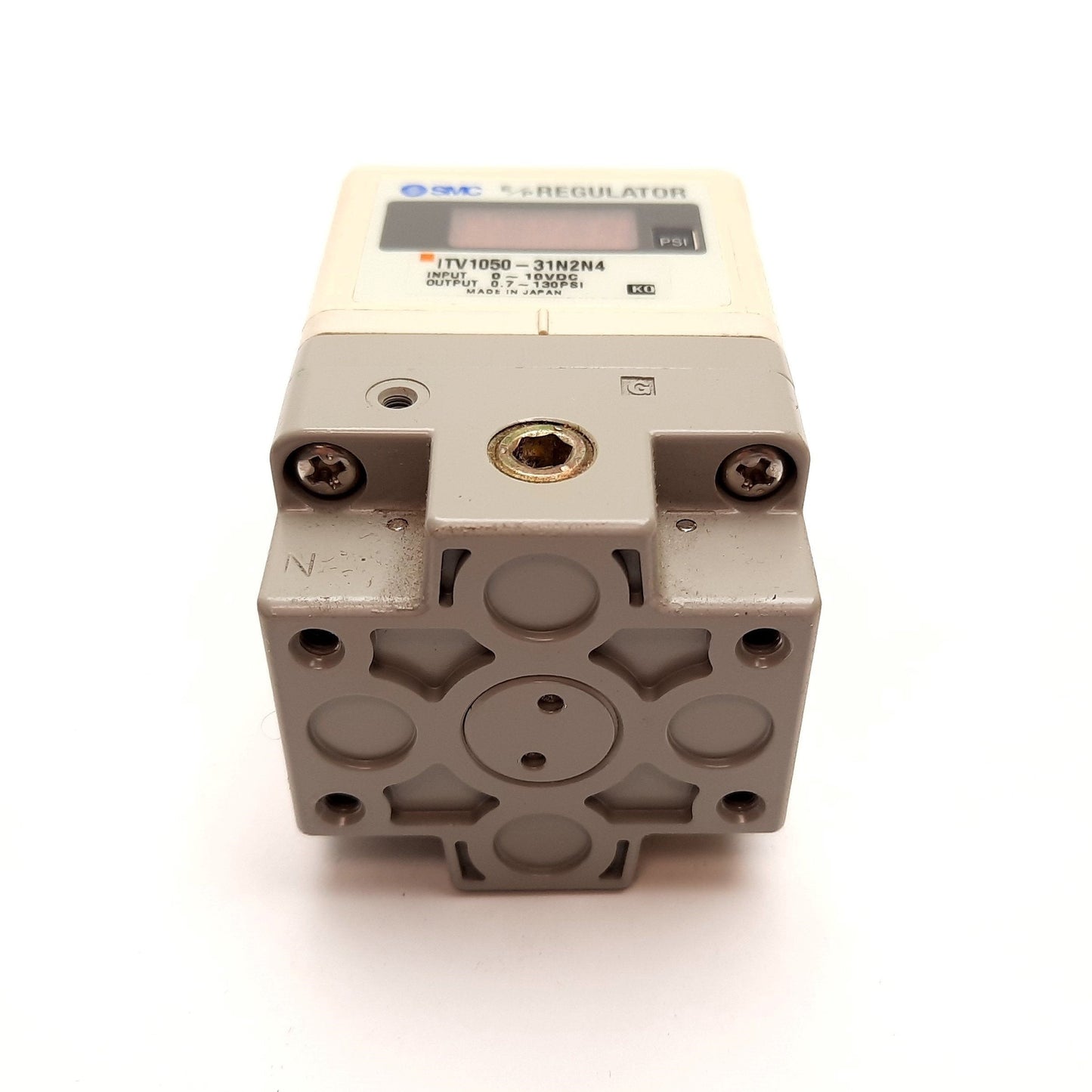 Used SMC ITV1050-31N2N4 Electro-Pneumatic Regulator, In: 0-10VDC, Out: 0.7-130psi