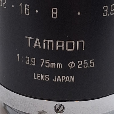 Used Tamron Japan 23FM75L C-Mount Camera CCTV Lens 75mm F/3.9 1:3.9 with Iris Lock