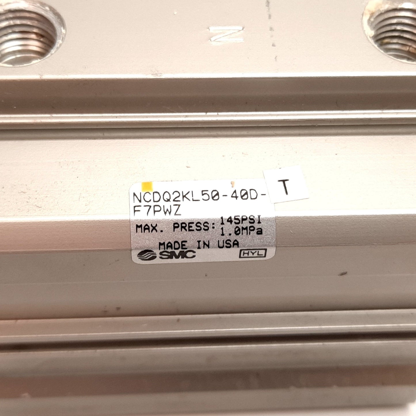 Used SMC NCDQ2KL50-40D-F7PWZ Compact Cylinder, Bore: 50mm, Stroke: 40mm, 1/4" NPT