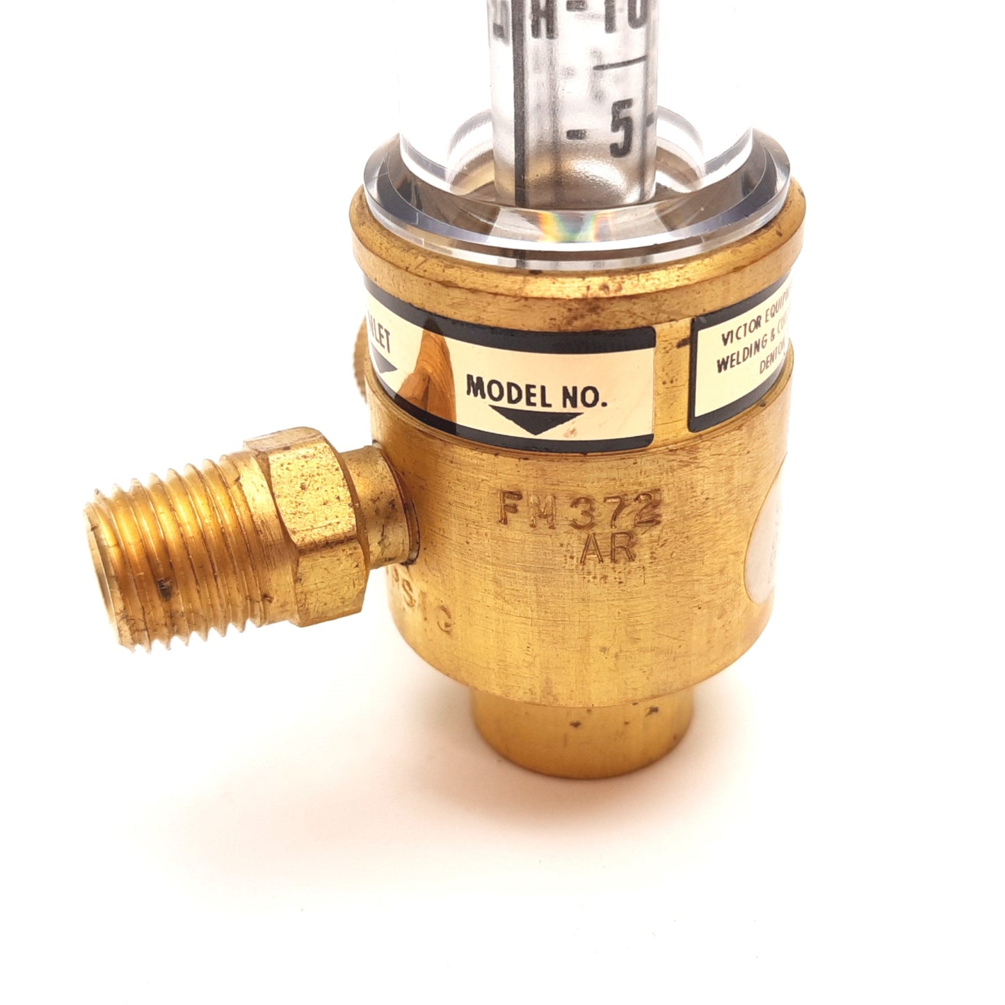 Used Victor FM372 Flowmeter Regulator, Carbon Dioxide, Argon, Helium, 1/4" NPT Inlet