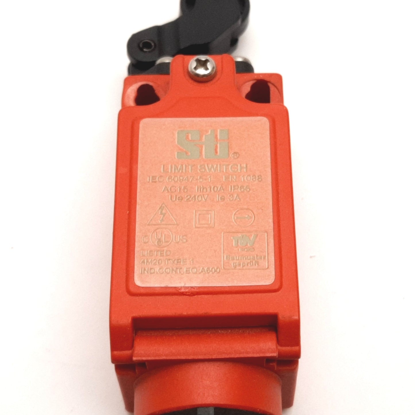 Used STI 44505-1320 Safety Limit Switch, 3PST, Rating: 240V 3A, Roller Actuator