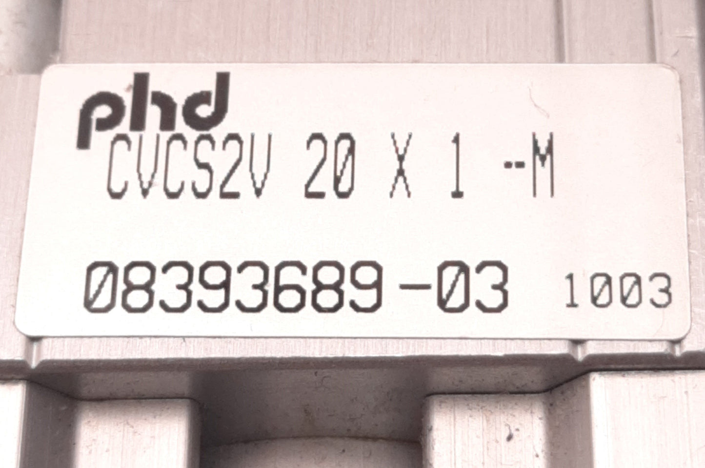 Used PHD CVCS2 20x1-M Pneumatic Cylinder 20mm Bore, 1" Stroke, 150 Psi Max