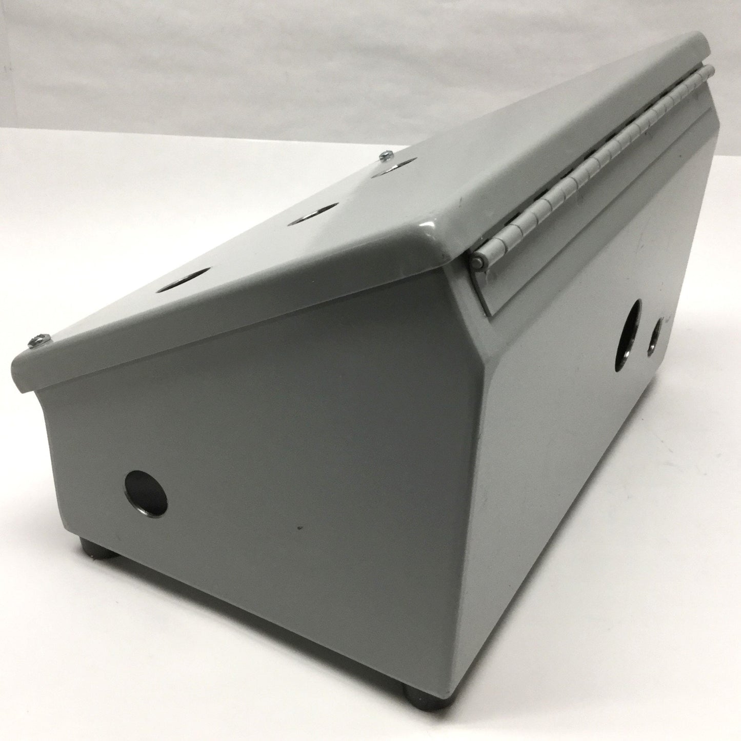 Used Hoffman C8C12 Sloped Cover Operator Control Consolet Enclosure 8x12x7" *Holes*