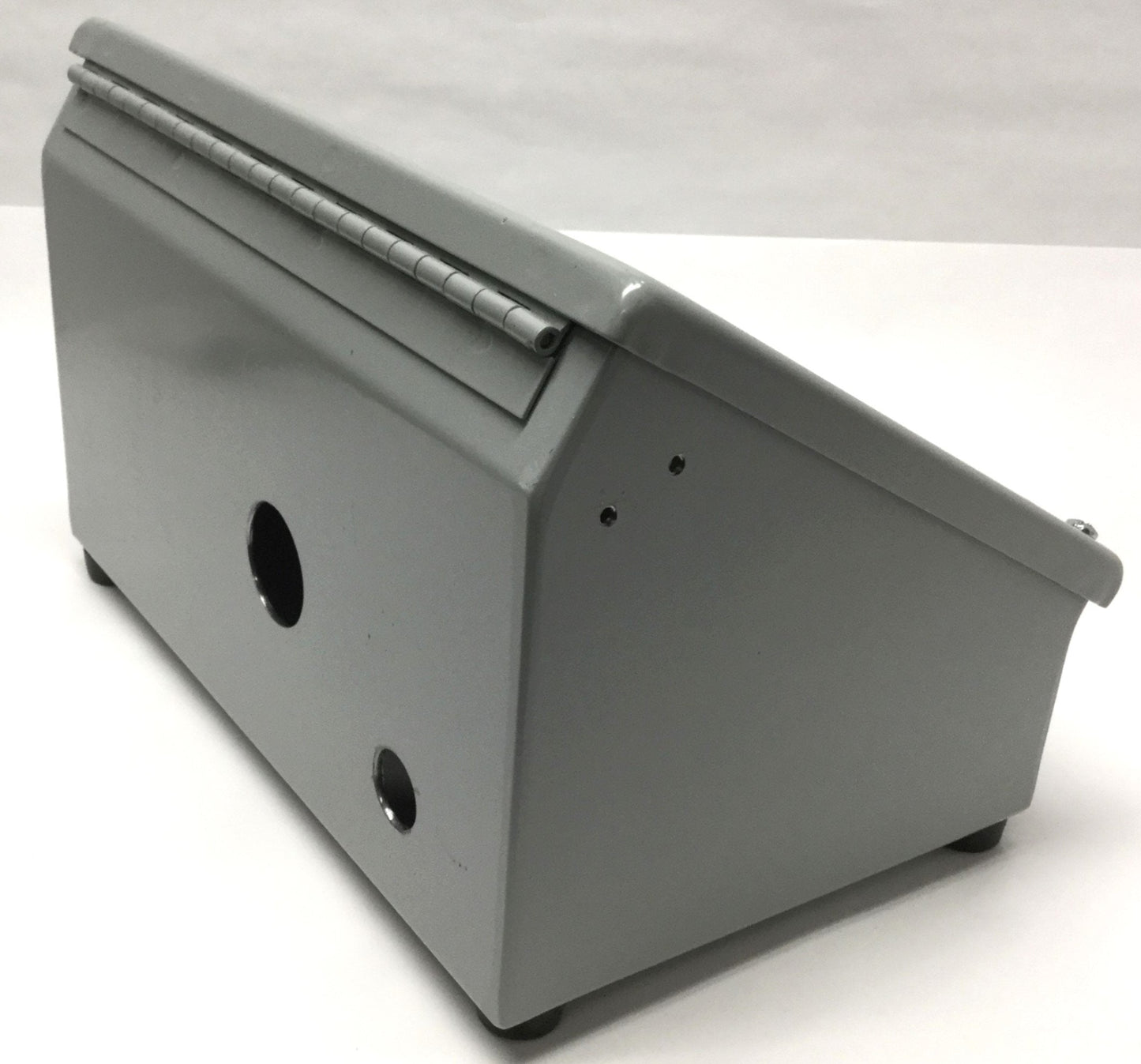 Used Hoffman C8C12 Sloped Cover Operator Control Consolet Enclosure 8x12x7" *Holes*