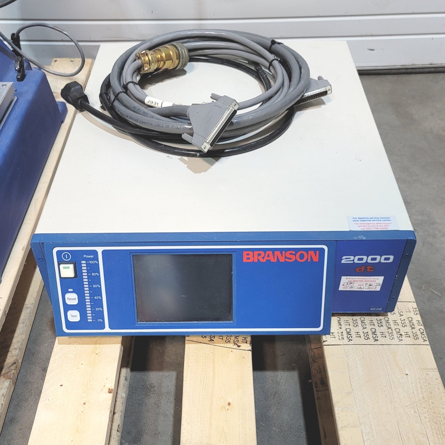 Used Branson 2000D-AED Ultrasonic Actuator W/ 2000DT Power Supply 120VAC 0.8kW 40kHz